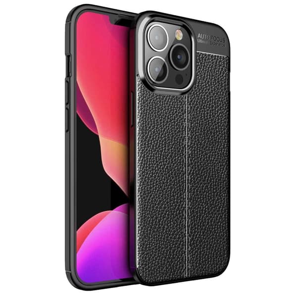 iPhone 13 PRO Skal Fodral Mobilskydd av flexibelt TPU-silikon med ädel läderimitation