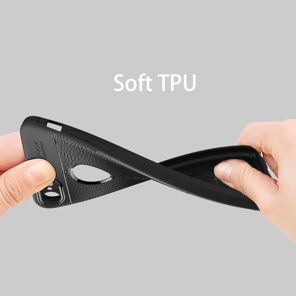iPhone 7 / 7S / 8 / SE 2020 Suojakuori Suojakotelo valmistettu TPU-silikonista jossa on jalo nahkajäljitelmä applikaatio