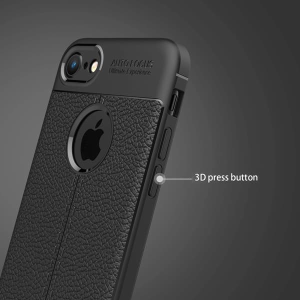 iPhone 7 / 7S / 8 / SE 2020 Suojakuori Suojakotelo valmistettu TPU-silikonista jossa on jalo nahkajäljitelmä applikaatio