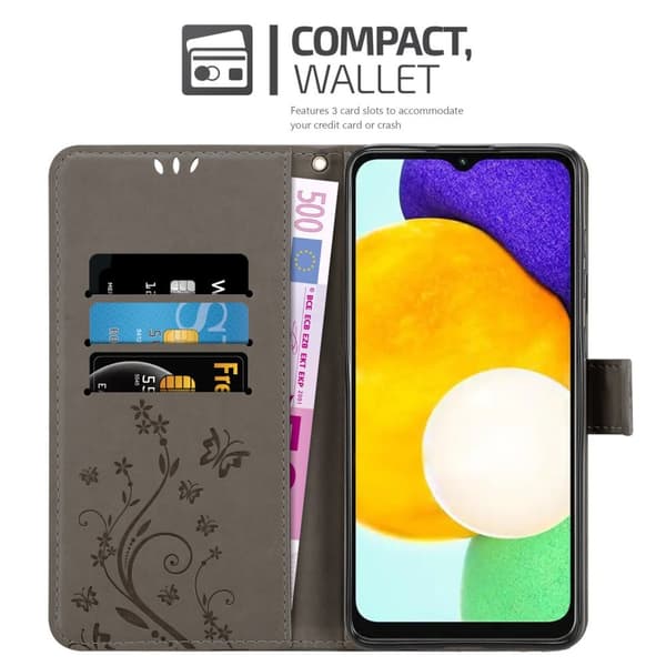 Deksel til Samsung Galaxy A13 5G Lommebokdeksel i blomster design med magnetisk lukking, stativfunksjon og kortplasser