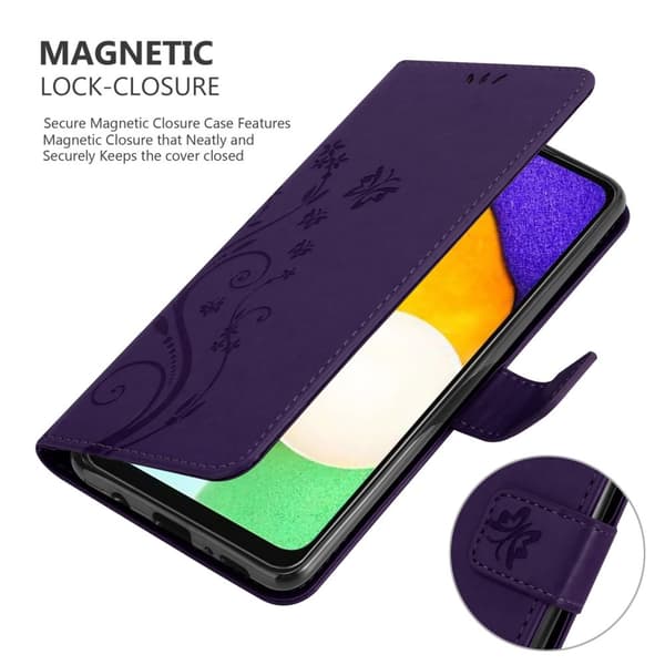 Deksel til Samsung Galaxy A13 5G Lommebokdeksel i blomster design med magnetisk lukking, stativfunksjon og kortplasser