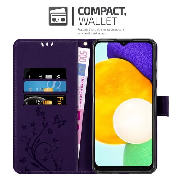 Deksel til Samsung Galaxy A13 5G Lommebokdeksel i blomster design med magnetisk lukking, stativfunksjon og kortplasser