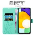 Miniatyrbilde 2 av 7: Deksel til Samsung Galaxy A13 5G Lommebokdeksel i blomster design med magnetisk lukking, stativfunksjon og kortplasser