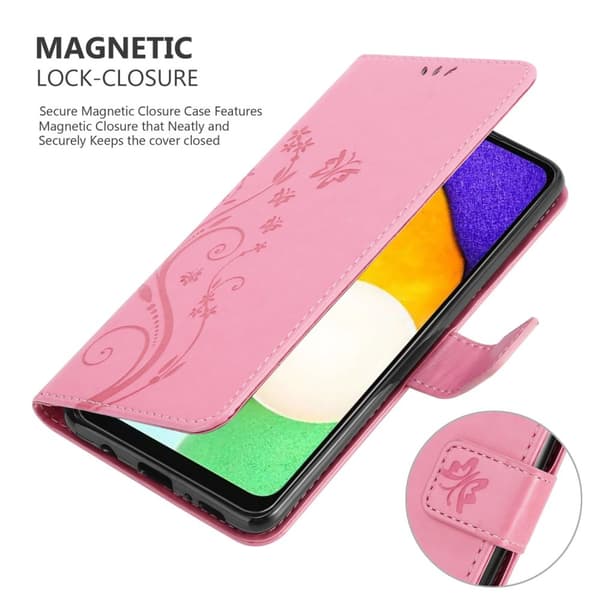 Deksel til Samsung Galaxy A13 5G Lommebokdeksel i blomster design med magnetisk lukking, stativfunksjon og kortplasser
