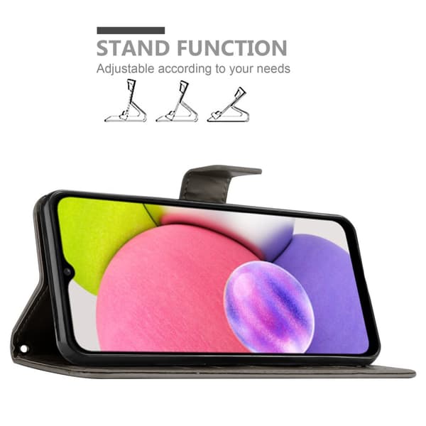 Deksel til Samsung Galaxy A03s Lommebokdeksel i blomster design med magnetisk lukking, stativfunksjon og kortplasser