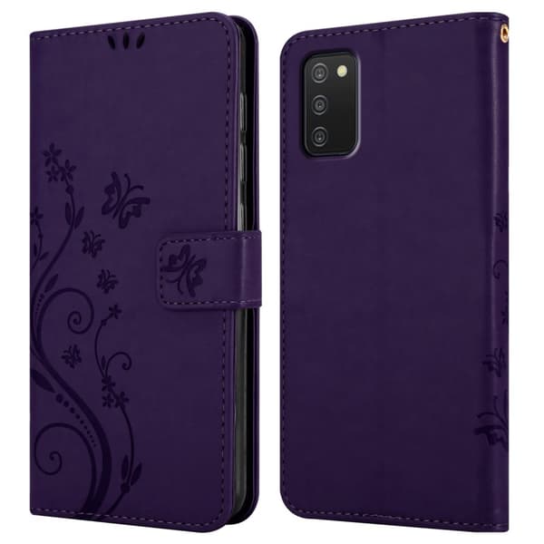 Deksel til Samsung Galaxy A03s Lommebokdeksel i blomster design med magnetisk lukking, stativfunksjon og kortplasser