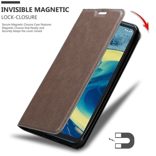 Lommebokdeksel til Nokia XR20 Deksel med magnetisk lukking, stativfunksjon og kortlomme