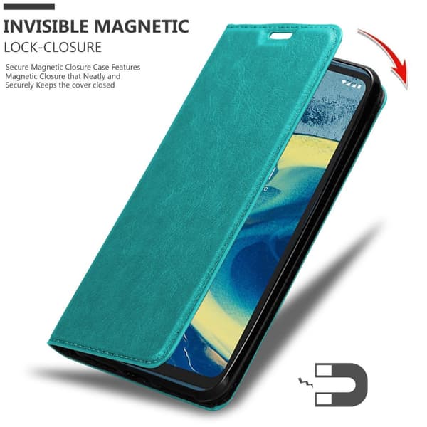 Lommebokdeksel til Nokia XR20 Deksel med magnetisk lukking, stativfunksjon og kortlomme