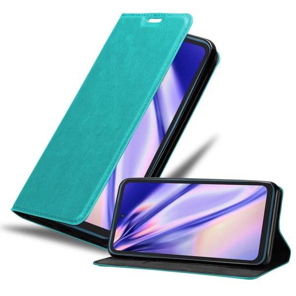 Lommebokdeksel til Nokia XR20 Deksel med magnetisk lukking, stativfunksjon og kortlomme BENSIN TURKIS