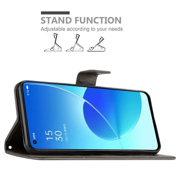 Deksel til Oppo Reno6 5G Lommebokdeksel i blomster design med magnetisk lukking, stativfunksjon og kortplasser