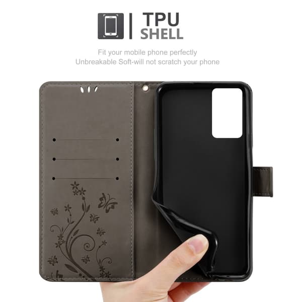 Oppo Reno6 5G Skal Fodral i blomdesign Mobilskydd Case Cover med magnetisk stängning, ståfunktion och kortplatser