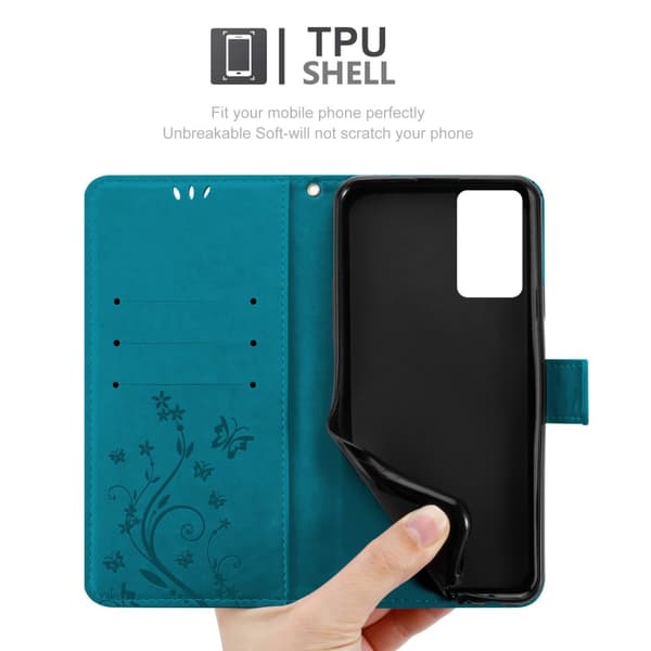 Oppo Reno6 5G Skal Fodral i blomdesign Mobilskydd Case Cover med magnetisk stängning, ståfunktion och kortplatser