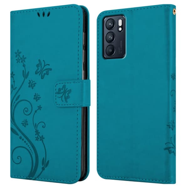 Oppo Reno6 5G Suojakotelo Suojakuori Lompakkokotelo Matkapuhelinkotelo Kukat jossa on magneettisuljenta, jalusta-toiminto ja korttipaikat