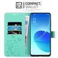 Miniatyrbilde 2 av 7: Deksel til Oppo Reno6 5G Lommebokdeksel i blomster design med magnetisk lukking, stativfunksjon og kortplasser