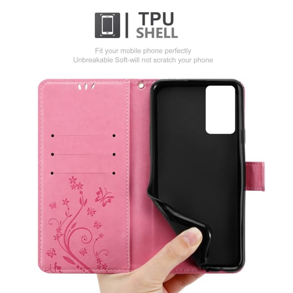 Oppo Reno6 5G Skal Fodral i blomdesign Mobilskydd Case Cover med magnetisk stängning, ståfunktion och kortplatser
