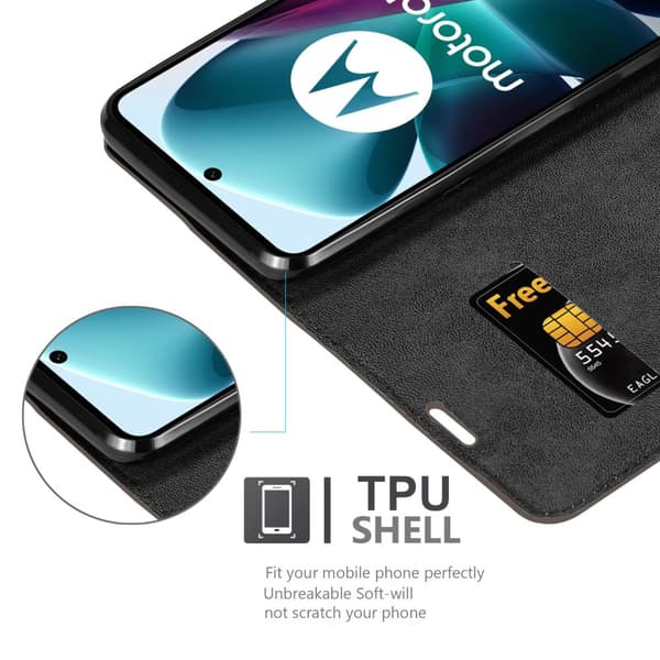 Lommebokdeksel til Motorola MOTO G200 5G Deksel med magnetisk lukking, stativfunksjon og kortlomme