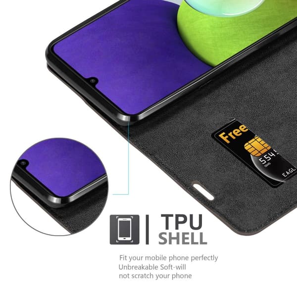 Lommebokdeksel til Samsung Galaxy A22 4G / M22 / M32 4G Deksel med magnetisk lukking, stativfunksjon og kortlomme