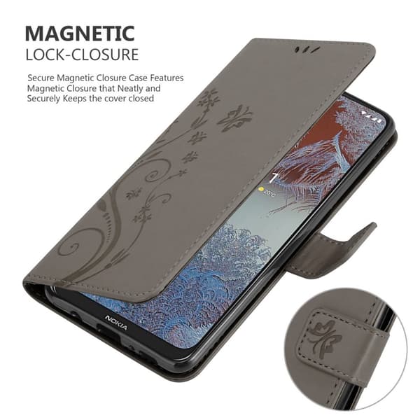 Nokia G10 / G20 Suojakotelo Suojakuori Lompakkokotelo Matkapuhelinkotelo Kukat jossa on magneettisuljenta, jalusta-toiminto ja korttipaikat