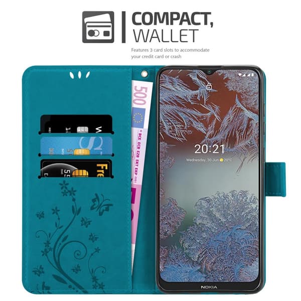 Nokia G10 / G20 Pungetui Cover Blomster ()