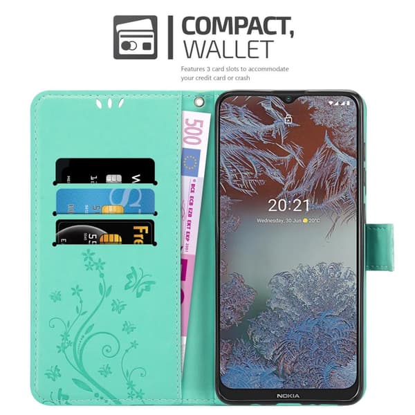 Nokia G10 / G20 Pungetui Cover Blomster ()