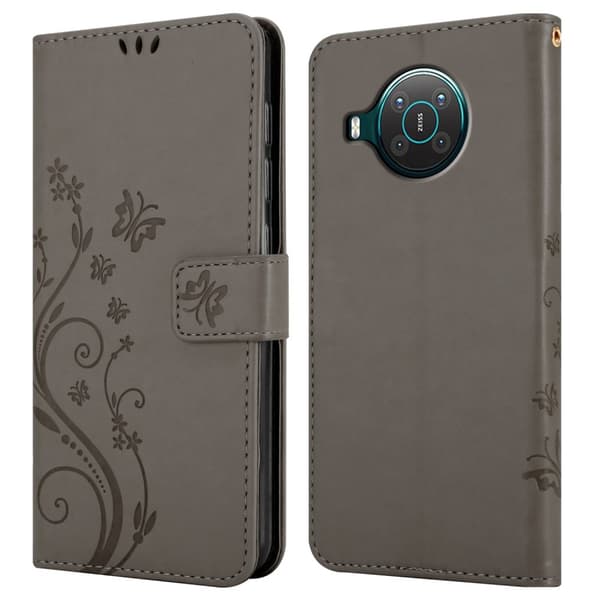 Nokia X10 / X20 Skal Fodral i blomdesign Mobilskydd Case Cover med magnetisk stängning, ståfunktion och kortplatser