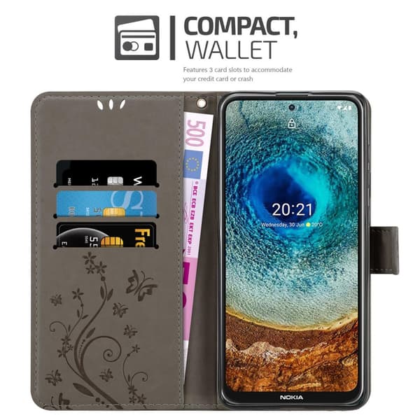 Nokia X10 / X20 Pungetui Cover Blomster ()