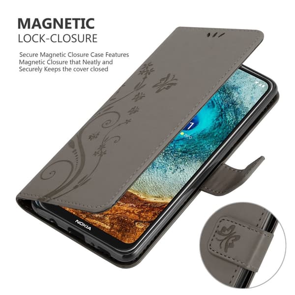 Nokia X10 / X20 Pungetui Cover Blomster ()