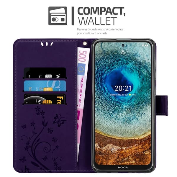 Nokia X10 / X20 Pungetui Cover Blomster ()