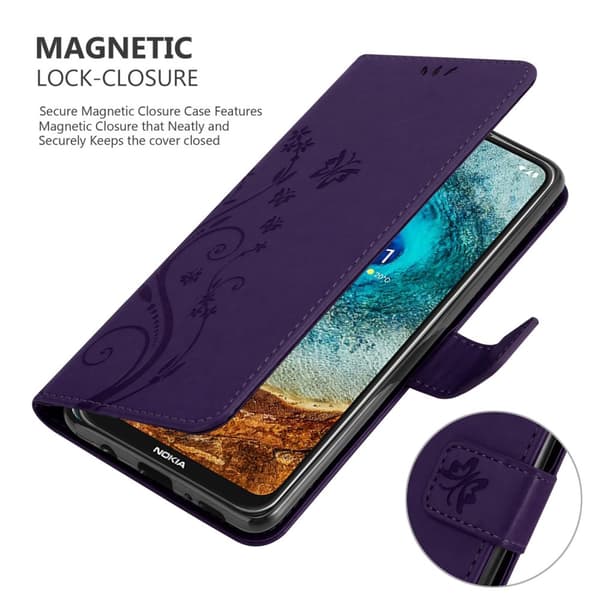 Nokia X10 / X20 Pungetui Cover Blomster ()