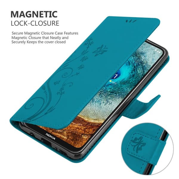 Nokia X10 / X20 Pungetui Cover Blomster ()