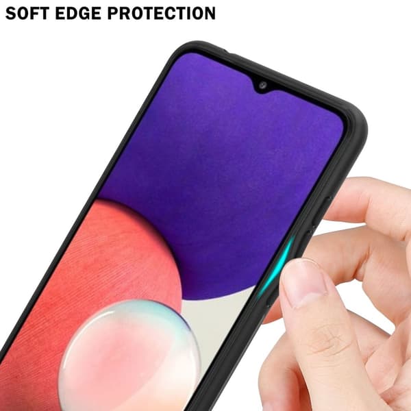 Deksel til Samsung Galaxy A22 5G Silikondeksel av TPU-silikon og bakside av herdet glass