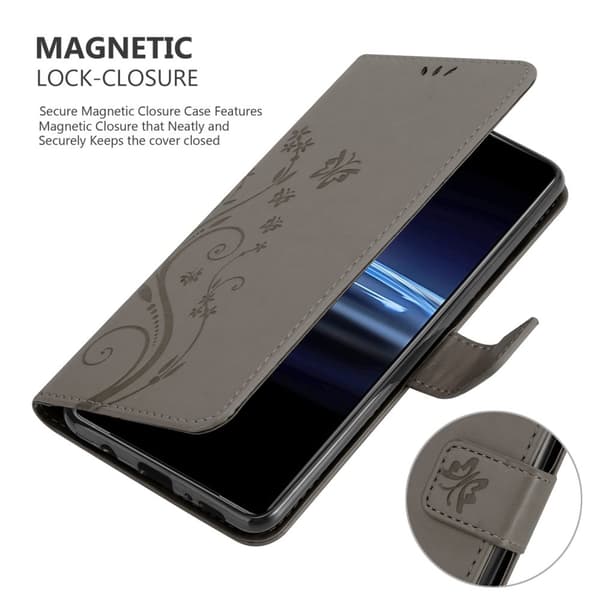 Deksel til Sony Xperia PRO-I Lommebokdeksel i blomster design med magnetisk lukking, stativfunksjon og kortplasser
