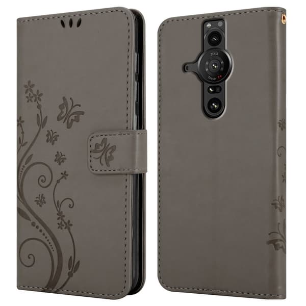 Deksel til Sony Xperia PRO-I Lommebokdeksel i blomster design med magnetisk lukking, stativfunksjon og kortplasser