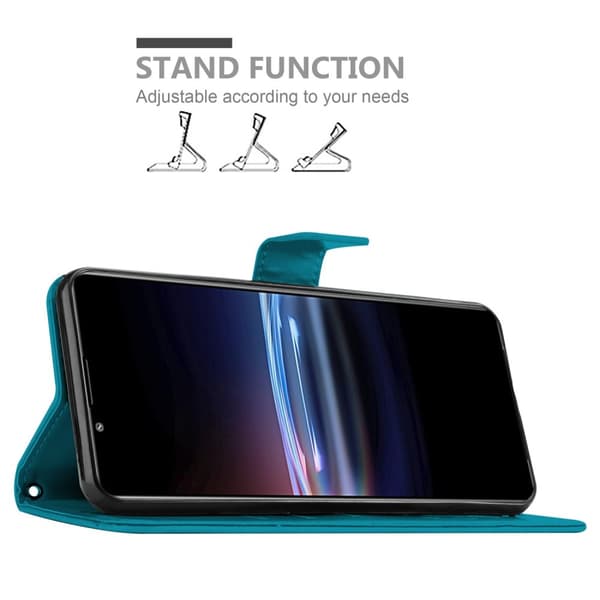 Deksel til Sony Xperia PRO-I Lommebokdeksel i blomster design med magnetisk lukking, stativfunksjon og kortplasser