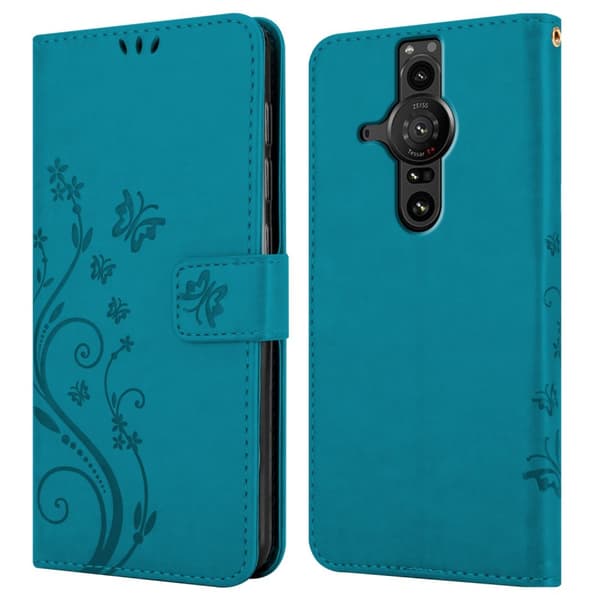 Deksel til Sony Xperia PRO-I Lommebokdeksel i blomster design med magnetisk lukking, stativfunksjon og kortplasser