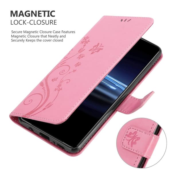 Deksel til Sony Xperia PRO-I Lommebokdeksel i blomster design med magnetisk lukking, stativfunksjon og kortplasser