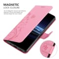 Miniatyrbilde 4 av 7: Deksel til Sony Xperia PRO-I Lommebokdeksel i blomster design med magnetisk lukking, stativfunksjon og kortplasser