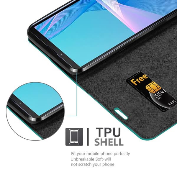 Sony Xperia 10 III Fodral Skal Plånboksfodral Case med magnetisk stängning, ståfunktion och kortficka