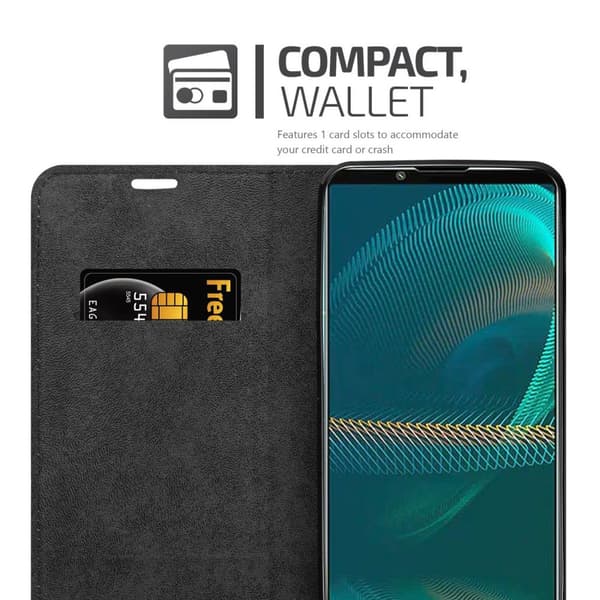 Sony Xperia 5 III Suojakotelo Suojakuori Lompakkokotelo Matkapuhelinkotelo jossa magneettisuljenta, jalusta-toiminto ja korttitasku