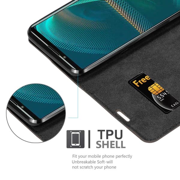 Sony Xperia 5 III Suojakotelo Suojakuori Lompakkokotelo Matkapuhelinkotelo jossa magneettisuljenta, jalusta-toiminto ja korttitasku