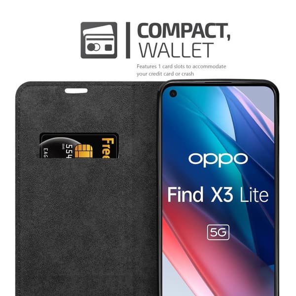 Oppo FIND X3 LITE Suojakotelo Suojakuori Lompakkokotelo Matkapuhelinkotelo jossa magneettisuljenta, jalusta-toiminto ja korttitasku