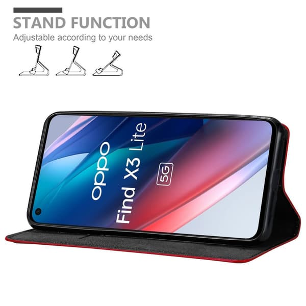 Oppo FIND X3 LITE Suojakotelo Suojakuori Lompakkokotelo Matkapuhelinkotelo jossa magneettisuljenta, jalusta-toiminto ja korttitasku