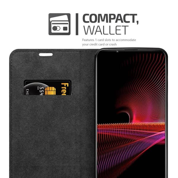 Lommebokdeksel til Sony Xperia 1 III Deksel med magnetisk lukking, stativfunksjon og kortlomme