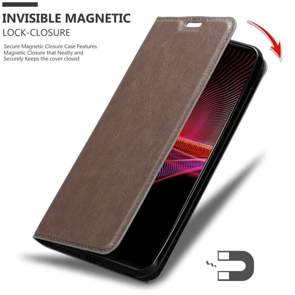 Lommebokdeksel til Sony Xperia 1 III Deksel med magnetisk lukking, stativfunksjon og kortlomme