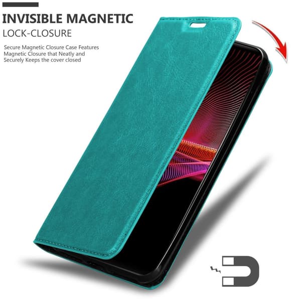 Lommebokdeksel til Sony Xperia 1 III Deksel med magnetisk lukking, stativfunksjon og kortlomme