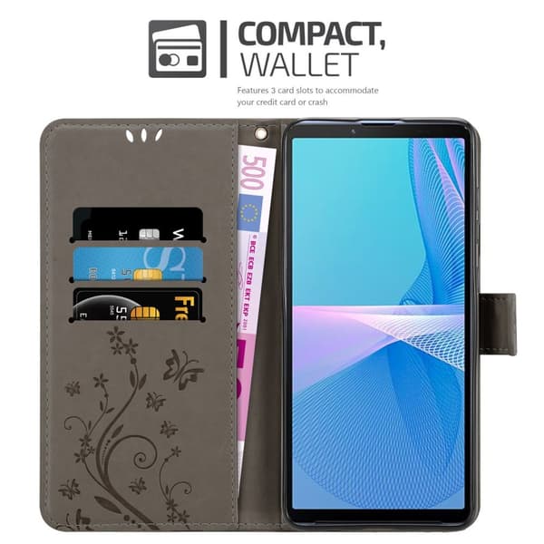 Sony Xperia 10 III Skal Fodral i blomdesign Mobilskydd Case Cover med magnetisk stängning, ståfunktion och kortplatser