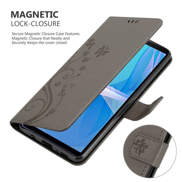 Sony Xperia 10 III Skal Fodral i blomdesign Mobilskydd Case Cover med magnetisk stängning, ståfunktion och kortplatser