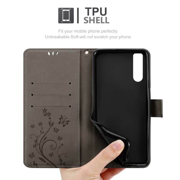 Sony Xperia 10 III Skal Fodral i blomdesign Mobilskydd Case Cover med magnetisk stängning, ståfunktion och kortplatser