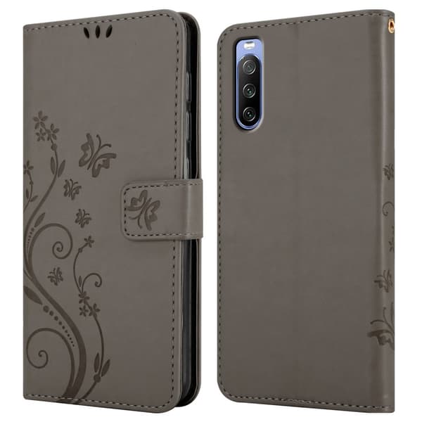 Deksel til Sony Xperia 10 III Lommebokdeksel i blomster design med magnetisk lukking, stativfunksjon og kortplasser