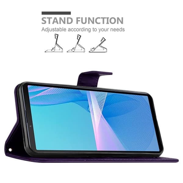 Sony Xperia 10 III Skal Fodral i blomdesign Mobilskydd Case Cover med magnetisk stängning, ståfunktion och kortplatser